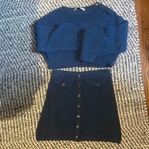 Zara Cropped Knot Top and Mini Skirt